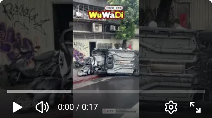 11/13 松山八德路 6 車連撞！白色轎車遭猛力擊飛翻轉一圈