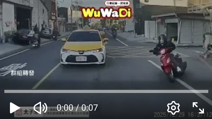 突發狀況來不及反應｜貓咪衝出車道，騎士緊急閃避摔車